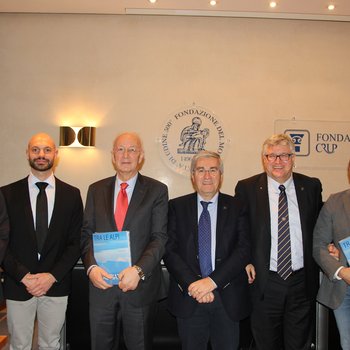 Da sinistra Alex Lanzutti, Luciano Moro, Lionello D'Agostini, Pietro Fontanini, Alberto De Toni, Capulli