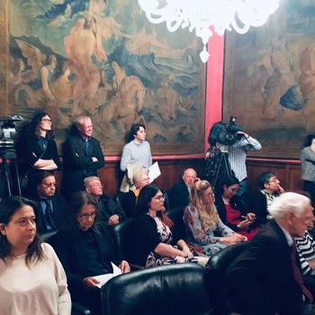 Un momento della conferenza stampa a Roma 3